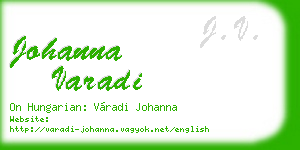 johanna varadi business card
