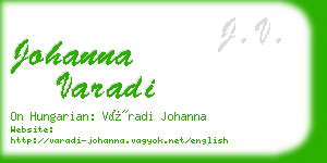 johanna varadi business card